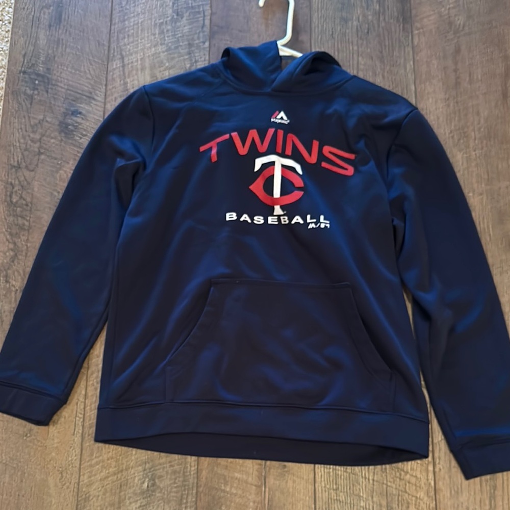 Majestic Twins Baseball Hoodie - Navy and Red